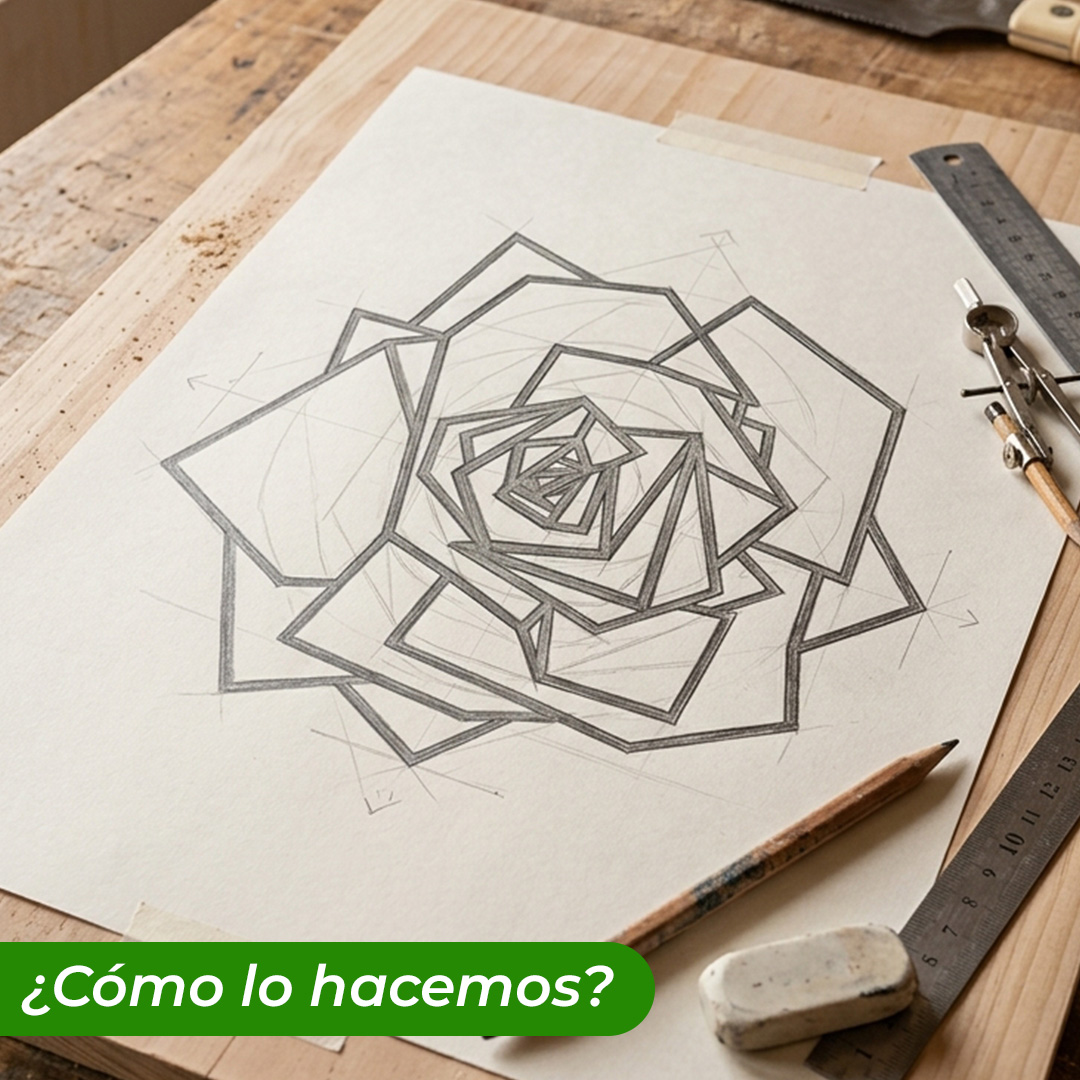 Boceto rosa de madera para decorar