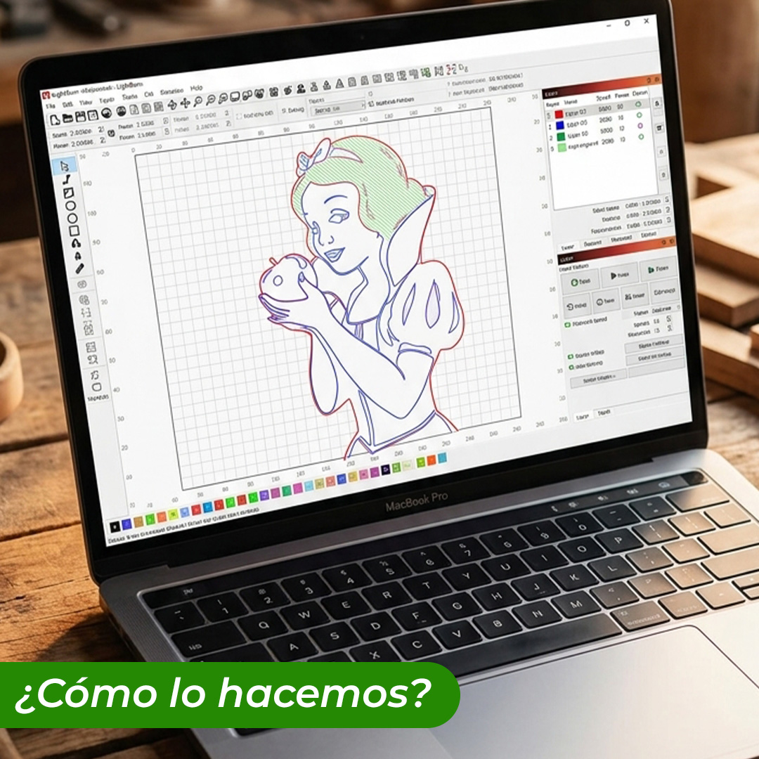 Vectorizado Blancanieves de madera