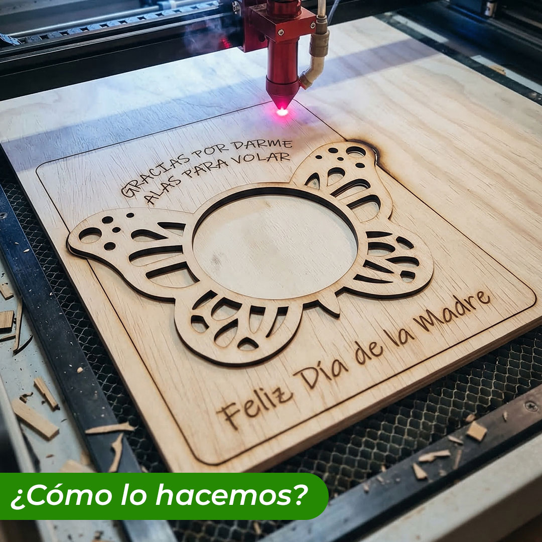 Como lo hacemos Portafoto de madera dia de la madre mariposa 1