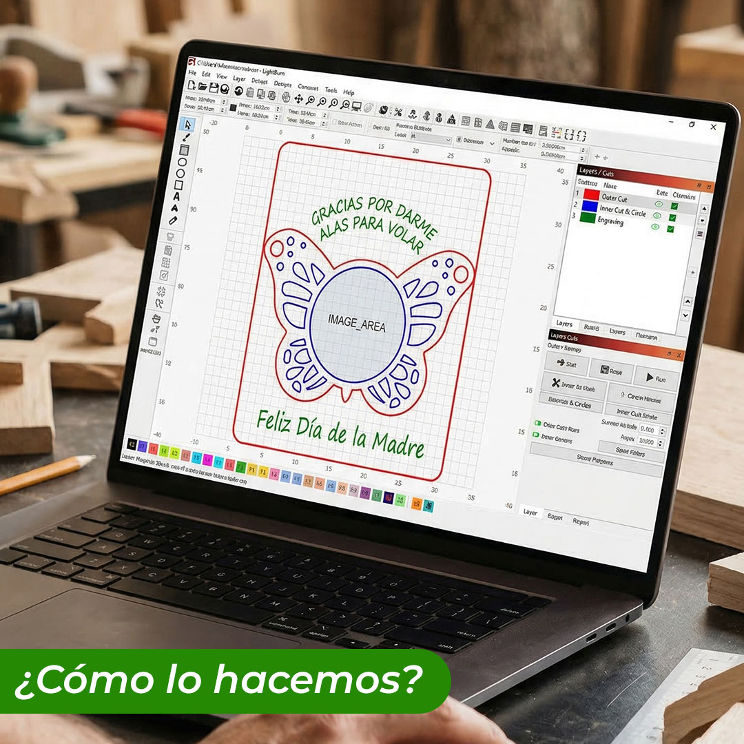 Como lo hacemos Portafoto de madera dia de la madre mariposa