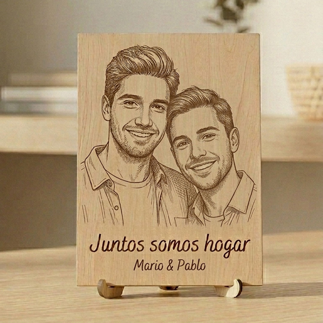 Foto pareja juntos somos hogar en madera pareja hombres