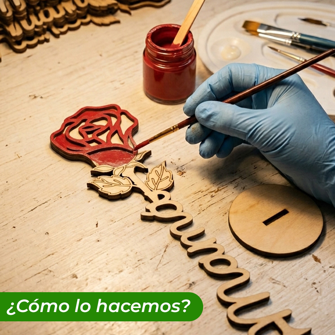 Pintado rosa de madera para mama