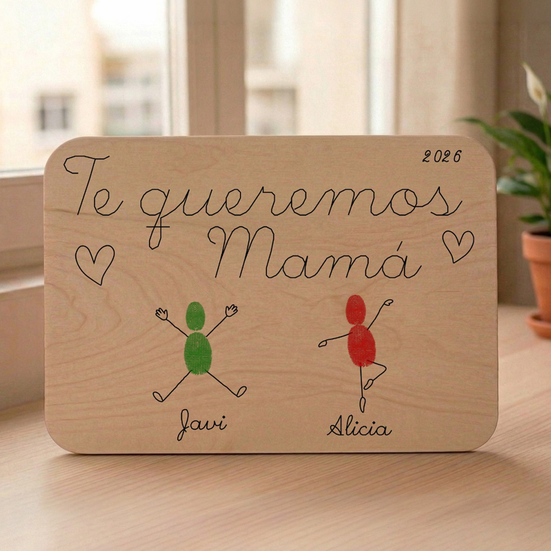 Kit creativo huellas para mama Te queremos mamá con huellas de los hijos
