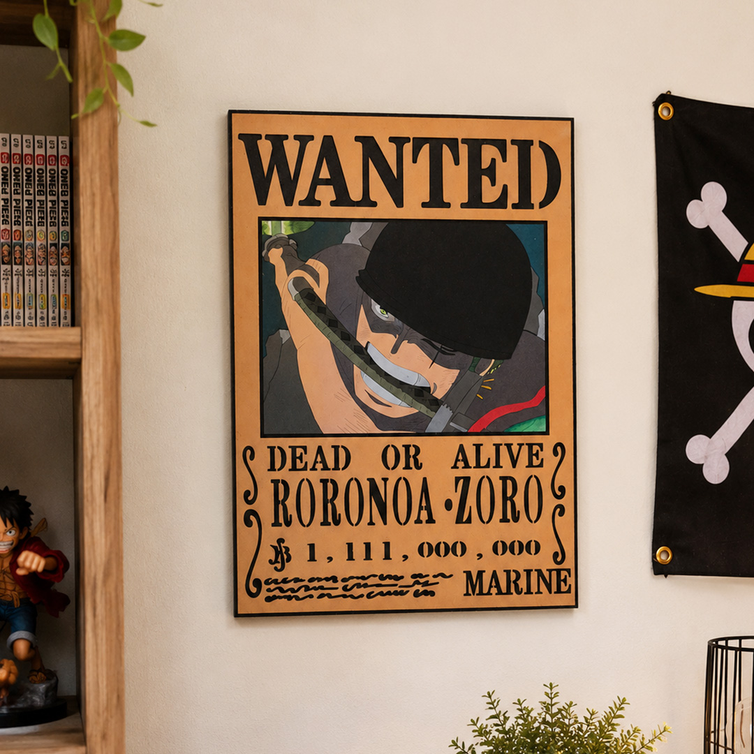 Cartel de madera pintado a mano Wanted Roronoa Zoro