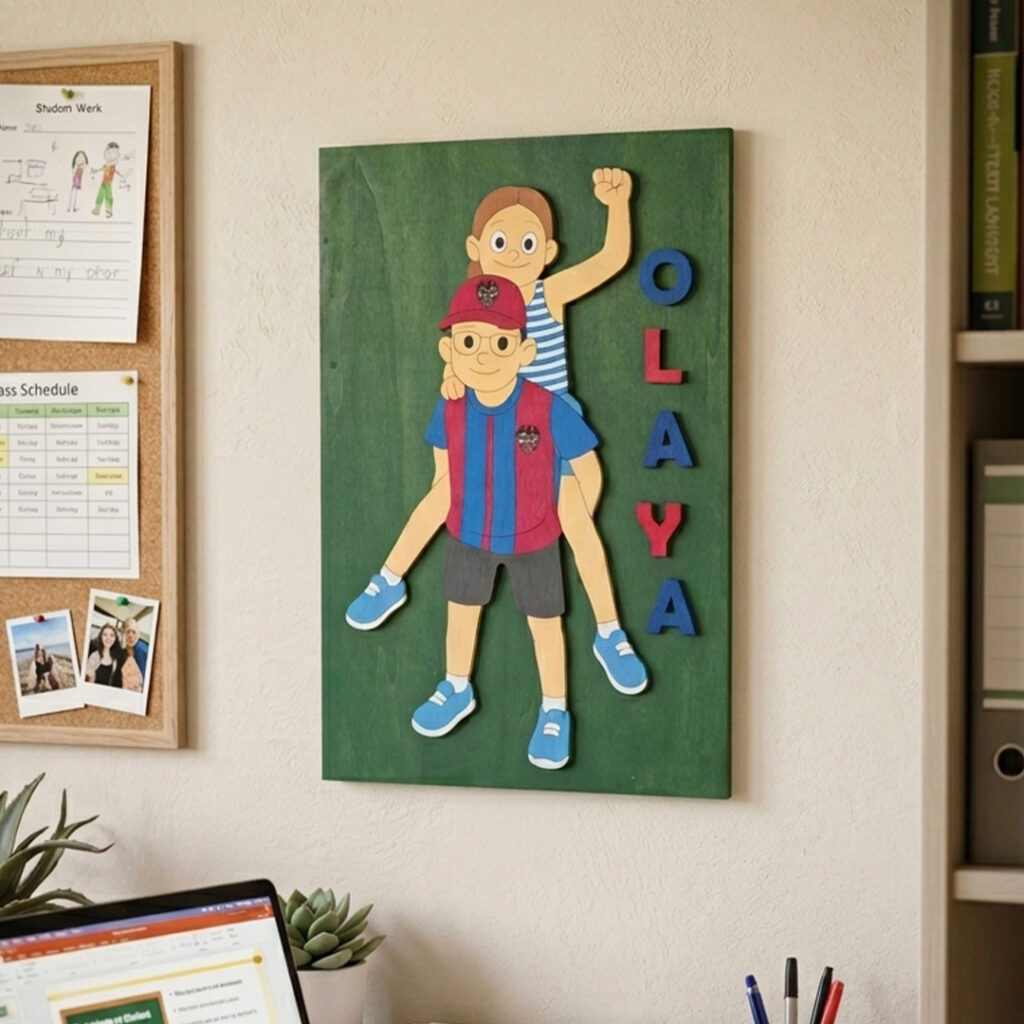 Cuadro de madera personalizado para profesores