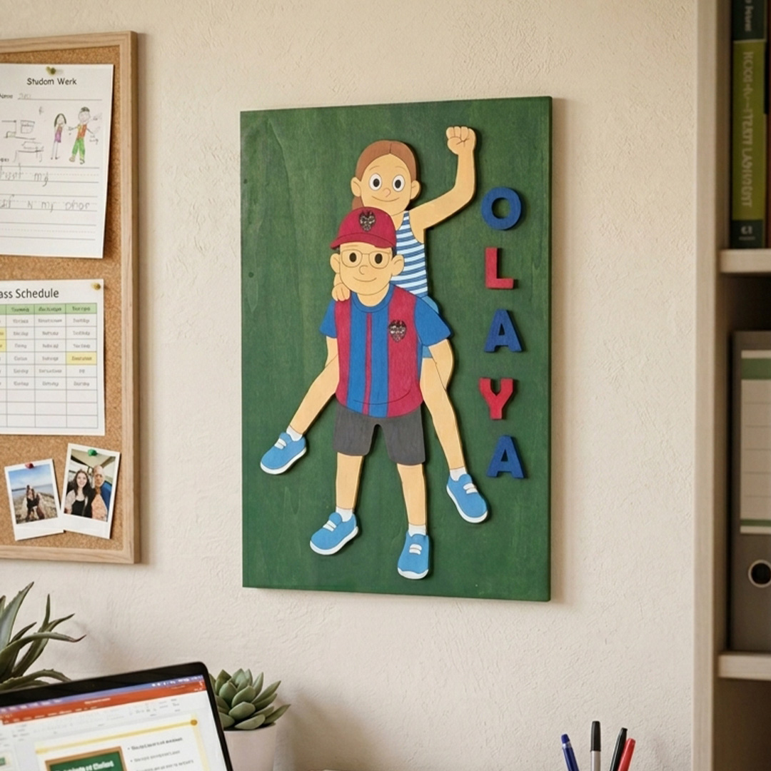 Cuadro de madera personalizado para profesores