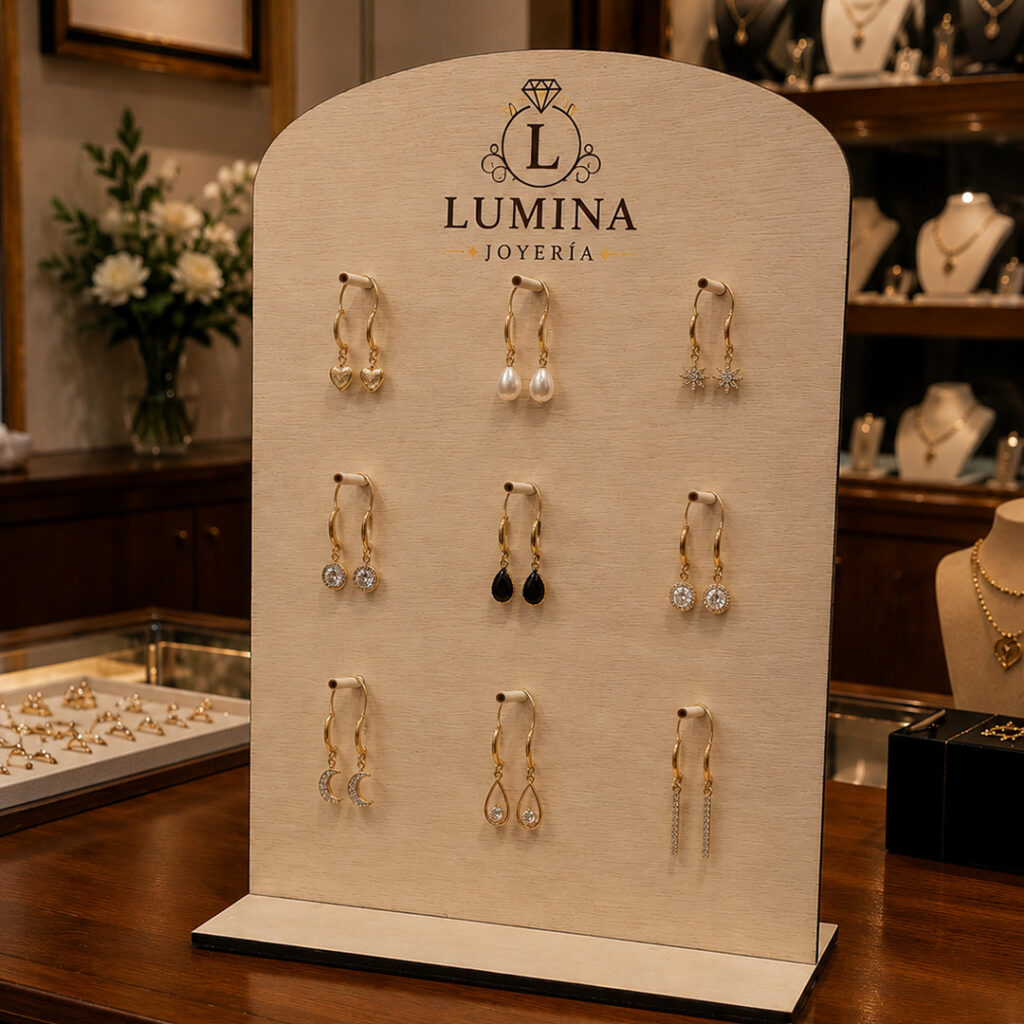 Expositor para marca de joyas con pendientes