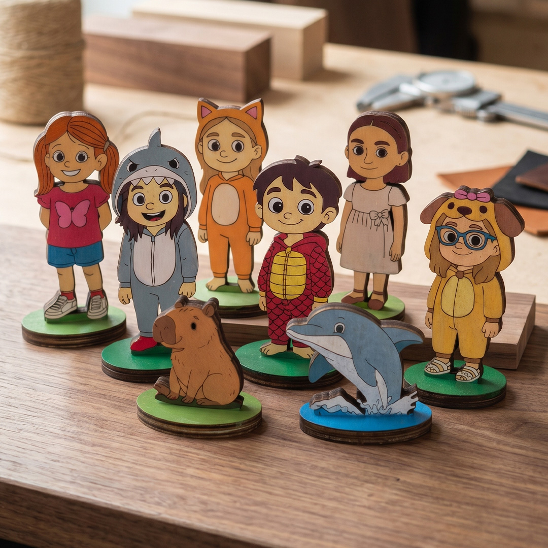 Figura de Madera Pintada a Mano desde tu Foto