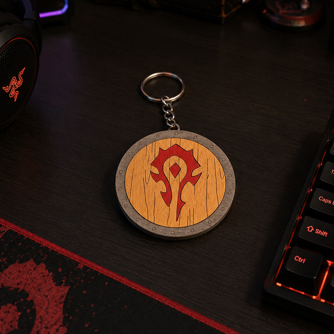 Llavero de madera pintado a mano la horda WOW