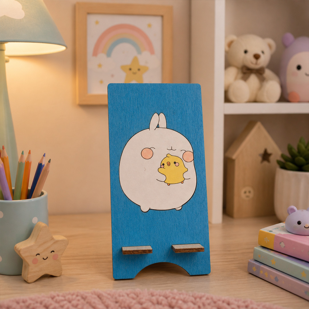 Soporte de madera para movil Molang