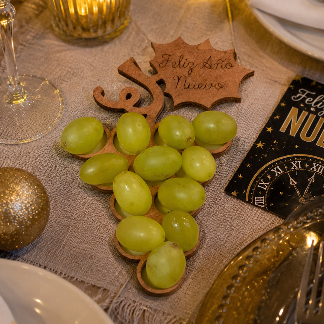 Racimo de Madera para las 12 Uvas de Fin de Año