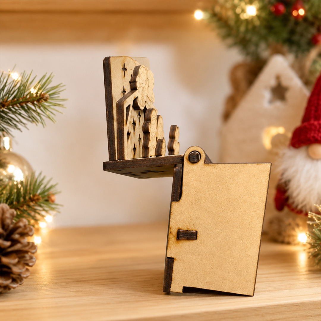 Mini Pesebre de Madera Pequeño Belén Artesanal para Navidad - Imagen 4